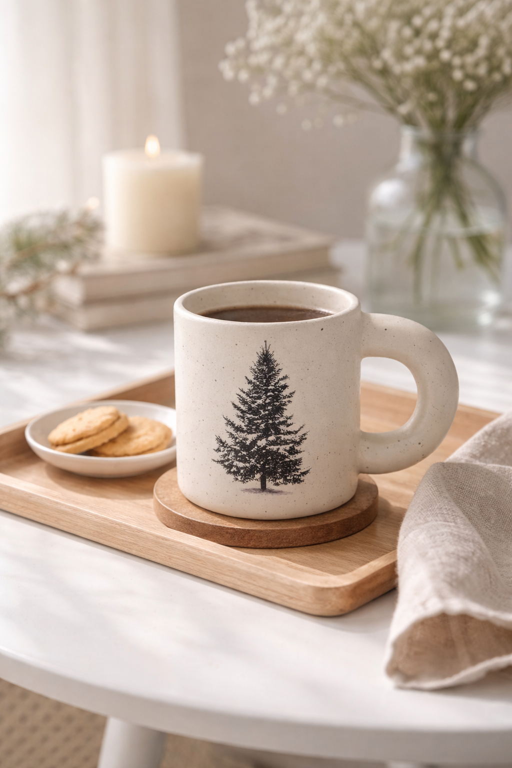 눈송이 트리 머그컵